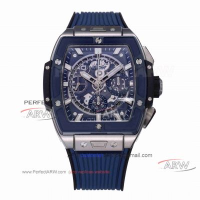 Swiss BBF Hublot Big Bang Tonneau Blue Dial Chronograph Watch Replica 